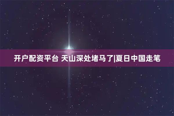 开户配资平台 天山深处堵马了|夏日中国走笔